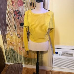 Yellow Ribbed Women's Sweater